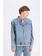 %100 Pamuk Kolej Yaka Fermuarlı Cepli Denim Ceket D0420AX24AU 4