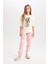 Kız Çocuk Pijama Takımı PowerPuff Girls Uzun Kollu Üst Desenli Beli Lastikli Uzun Alt D9838A824AU 1