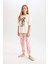 Kız Çocuk Pijama Takımı PowerPuff Girls Uzun Kollu Üst Desenli Beli Lastikli Uzun Alt D9838A824AU 2