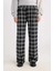 Wide Leg Geniş Bol Paça Kareli Normal Bel Lastikli Cepli Pijama PANTOLON D9548AX24WN 4