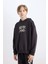 Erkek Çocuk Oversize Geniş Kalıp Sırt Baskılı Kapüşonlu Sweatshirt D7115A824WN 3