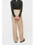 Kadın Boru Paça Regular Dokuma Wide Leg Geniş Paça Yüksek Bel Pantolon 5