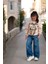 Kız Çocuk Yeni Sezon Leopar Desen Açık Kahve - Bej Renk Rolling Sweatshirt 2