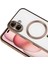 Apple iPhone 16 Plus Mag Safe Özellikli Lens Korumalı Logo Gösteren Şeffaf Luxury Silikon Kılıf - Rose Gold 2