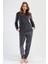 Kadın Kadife Uzun Kol Füme Pijama Takım C6T9N0O304 1