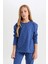 Kız Çocuk Pijama Takım Desenli Uzun Kollu Üst Beli Lastikli Uzun Alt D7746A824WN 3