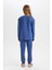 Kız Çocuk Pijama Takım Desenli Uzun Kollu Üst Beli Lastikli Uzun Alt D7746A824WN 5