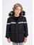Erkek Çocuk Çıkarılabilir Suni Kürk Yaka Kapüşonlu Pelüş Astar Parka C8786A824WN 3