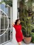 Joanne Karpuz Kol Mini Elbise 582540 Kırmızı 3