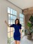 Joanne Karpuz Kol Mini Elbise 582540 Saks Mavisi 2