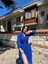 Pliseli Şifon Elbise 3073 Saks Mavisi 2
