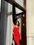 Shess Ip Askı Simli Midi Boy Elbise 582221 Kırmızı 2