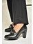 T908062203 Siyah Kalın Topuklu Kadın Ayakkabı 2