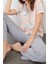 Kadın %100 Pamuk Gömlek Yaka Kısa Kol 100% Pamuk Çiçek Detaylı Örme Pijama Takımı 2