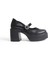 Arja Siyah Mary Jane Bantlı Yüksek Kalın Platform Topuklu Hafif Günlük Ayakkabı 4