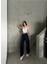 Kadın Soluk Efekt Kırmızı Tint Kot Rengi Yüksek Bel Skater Fit Bol Kesim Baggy Denim 2