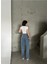 Kadın Mavi Kar Yıkama Rengi Yüksek Bel Skater Fit Bol Kesim Baggy Denim 4