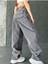 Kadın Siyah Kar Yıkama Yüksek Bel Skater Fit Bol Kesim Baggy Denim 2