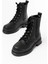 2051-298 Siyah Luna Düz Topuklu Bağcıklı Lastikli Günlük Kadın Bot 3