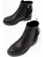 165-209 Siyah Arka Bağcık Aksesuarlı Fermuarlı Günlük Kadın Bot 5