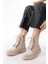 812-2121 Bej Bağcıklı Fermuarlı Günlük Kadın Bot 1