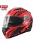 FF-868 Azrael Kırmızı-Siyah Çene Açılır Güneş Vizörlü Kask 1