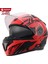 FF-868 Azrael Kırmızı-Siyah Çene Açılır Güneş Vizörlü Kask 3
