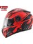 FF-868 Azrael Kırmızı-Siyah Çene Açılır Güneş Vizörlü Kask 2