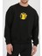 Pikachu Anime Baskılı Siyah Kadın Erkek Pamuklu Sweatshirt Cu42 2