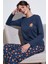 Streç Regular Fit Beli Lastikli Bisiklet Yaka Pijama Takımı Kadın Pijama Takımı 65714101 2
