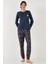 Streç Regular Fit Beli Lastikli Bisiklet Yaka Pijama Takımı Kadın Pijama Takımı 65714101 3
