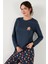 Streç Regular Fit Beli Lastikli Bisiklet Yaka Pijama Takımı Kadın Pijama Takımı 65714101 5