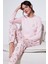 Streç Regular Fit Beli Lastikli Bisiklet Yaka Pijama Takımı Kadın Pijama Takımı 65714101 1