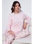 Streç Regular Fit Beli Lastikli Bisiklet Yaka Pijama Takımı Kadın Pijama Takımı 65714101 2