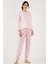 Streç Regular Fit Beli Lastikli Bisiklet Yaka Pijama Takımı Kadın Pijama Takımı 65714101 3