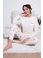 Streç Regular Fit Beli Lastikli Bisiklet Yaka Pijama Takımı Kadın Pijama Takımı 65714101 1