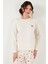 Streç Regular Fit Beli Lastikli Bisiklet Yaka Pijama Takımı Kadın Pijama Takımı 65714101 4