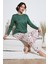Streç Regular Fit Beli Lastikli Bisiklet Yaka Pijama Takımı Kadın Pijama Takımı 65714101 1