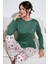 Streç Regular Fit Beli Lastikli Bisiklet Yaka Pijama Takımı Kadın Pijama Takımı 65714101 2