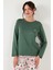 Streç Regular Fit Beli Lastikli Bisiklet Yaka Pijama Takımı Kadın Pijama Takımı 65714101 4