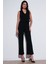 Standart Fit Çimalı Yüksek Bel Düz Paça Pantolon Kadın Pantolon 5865972 1