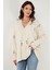 Çiçek Işlemeli Oversize Fit V Yaka Düğmeli Hırka Bayan Hırka 4616191 4