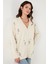 Çiçek Işlemeli Oversize Fit V Yaka Düğmeli Hırka Bayan Hırka 4616191 5