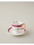 English Home Retro Flowery New Bone China 4 Parça 2 Kişilik Kahve Fincan Takımı 100 ml Beyaz - Bordo 3