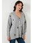 Çiçek Işlemeli Oversize Fit V Yaka Düğmeli Hırka Bayan Hırka 4616191 4