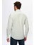 Slim Fit Yeşil Ince Çizgili Düğmeli Yaka %100 Pamuk Flamlı Yazlık Keten Görünümlü Gömlek 0HC02ORT07265 4