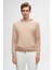 Relaxed Fit Bej Pamuklu Logo Baskılı Sweatshirt 8HCE2ORT01001 1