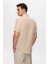 Slim Fit Bej Gofre Çizgili Kısa Kollu Yazlık Gömlek 8HC02ORT04265 4
