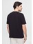 Oversize Siyah Baskılı %100 Pamuk T-shirt 2EC14ORT05210 3