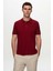 Regular Fit Bordo Pike Dokulu %100 Pamuk Kıvrılmaz Polo Yaka Nakışlı T-shirt 4HC14ORT51000 1